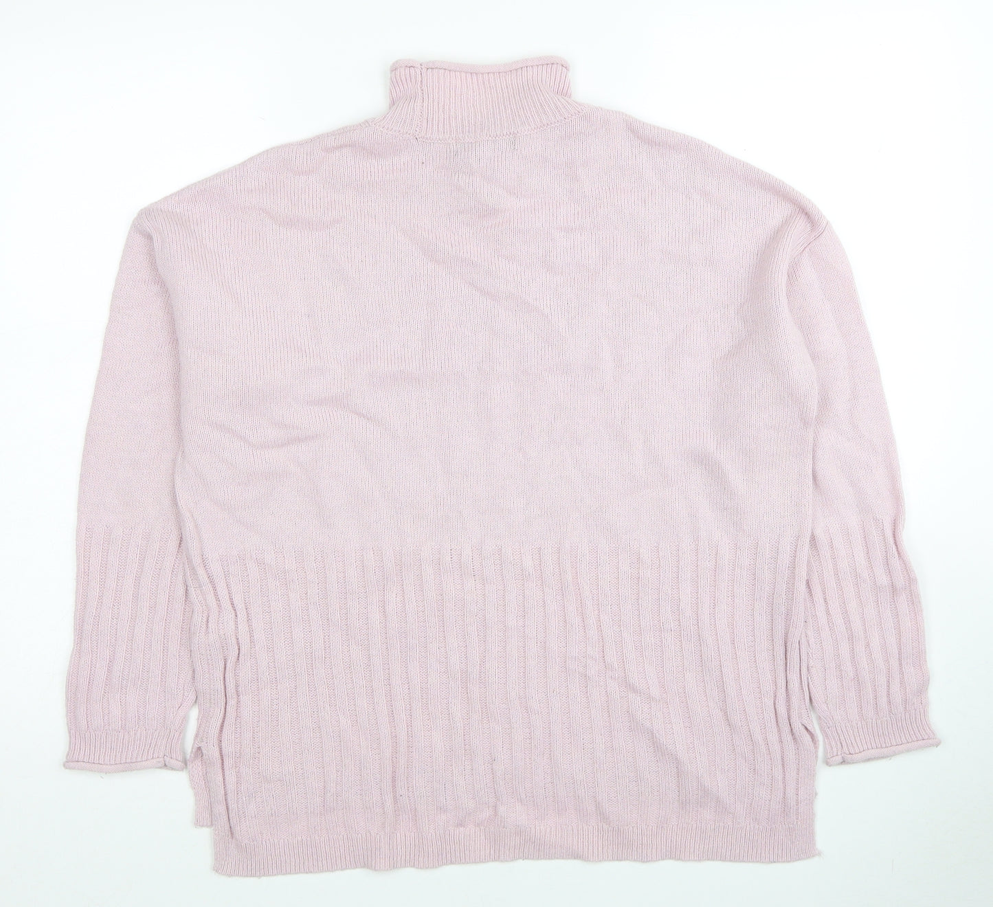 Marks and Spencer Womens Pink High Neck Acrylic Pullover Jumper Size M