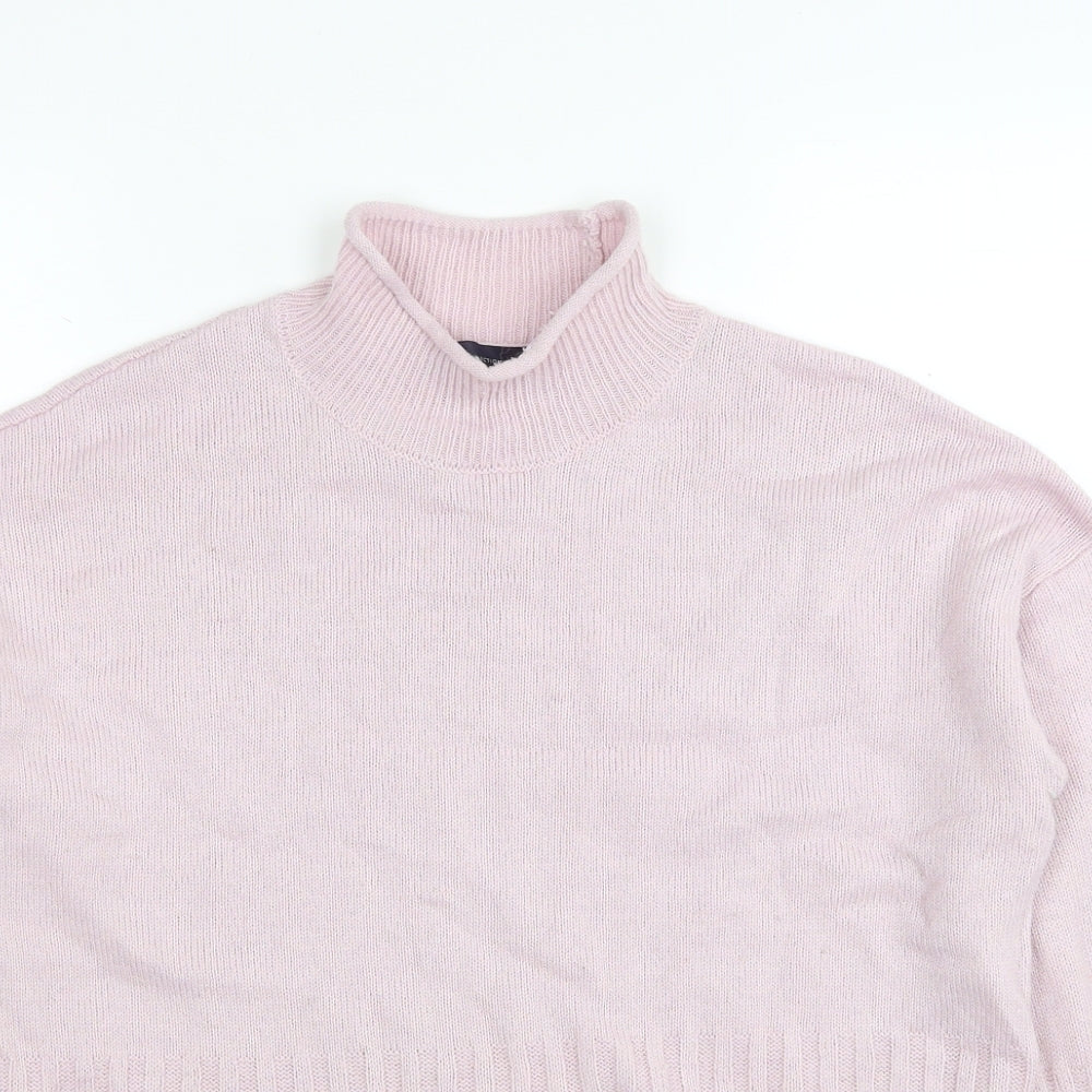 Marks and Spencer Womens Pink High Neck Acrylic Pullover Jumper Size M