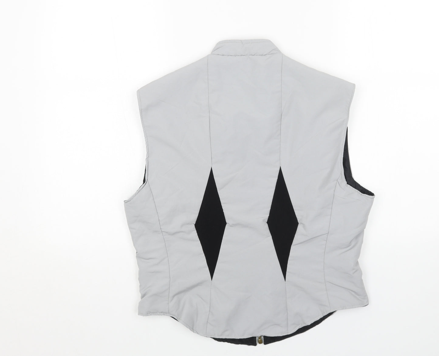 Preworn Womens Grey Geometric Gilet Jacket Size L Zip