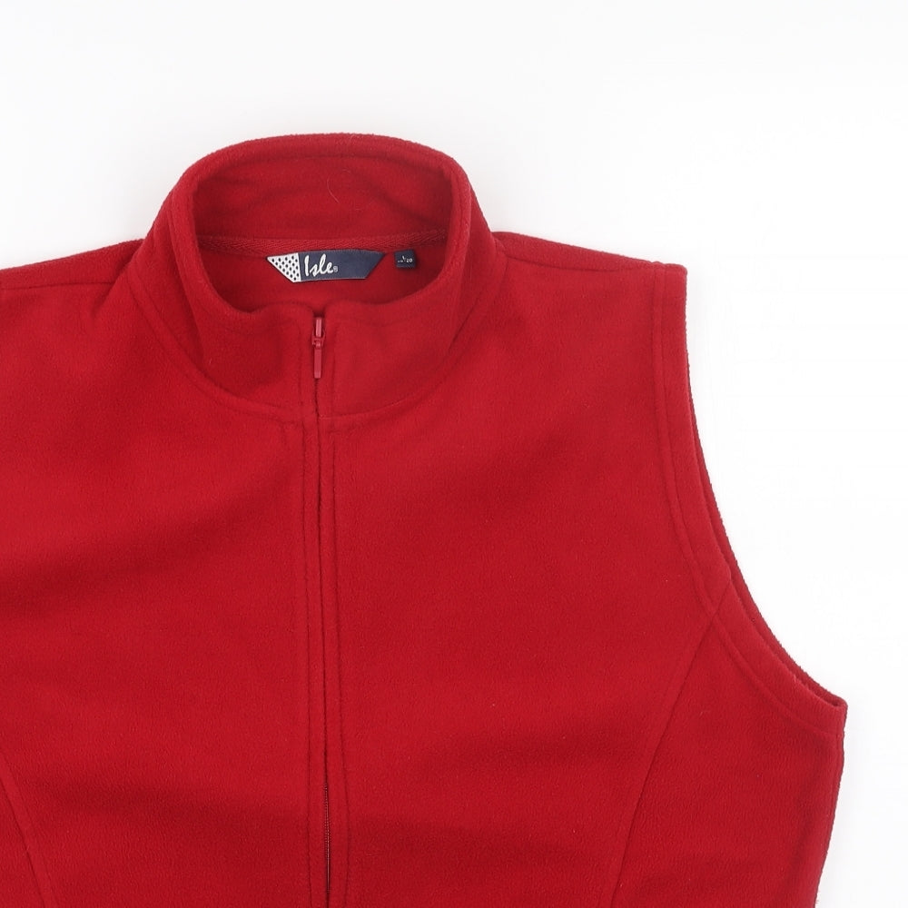 Isle Womens Red Jacket Size L Zip