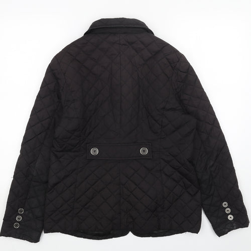 Y.B.C Womens Black Quilted Jacket Size M Zip