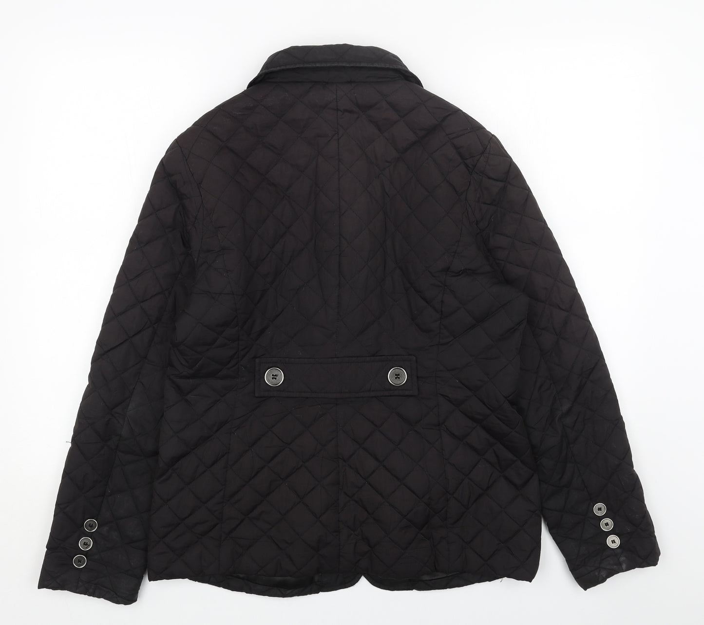 Y.B.C Womens Black Quilted Jacket Size M Zip