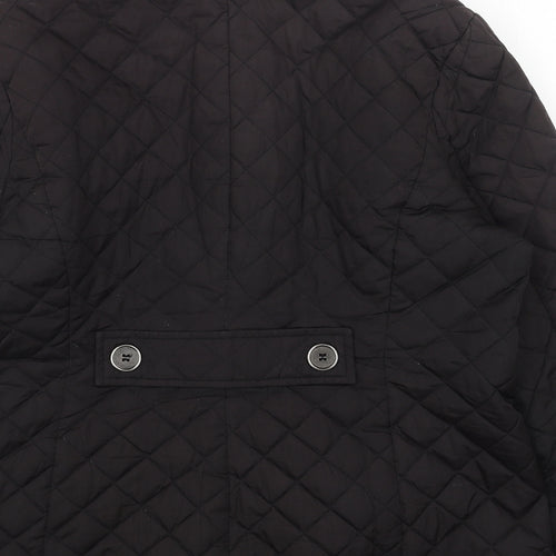 Y.B.C Womens Black Quilted Jacket Size M Zip