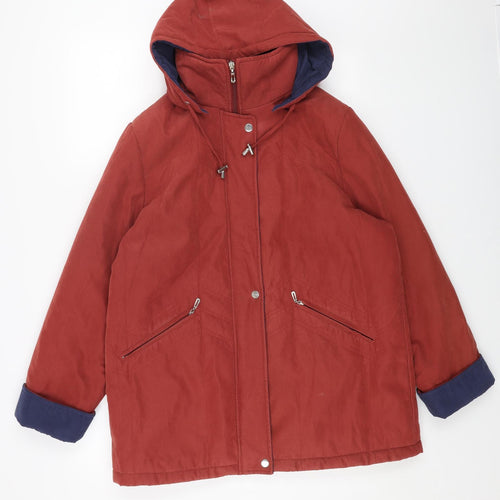 Wishwood Womens Orange Overcoat Coat Size 16 Zip