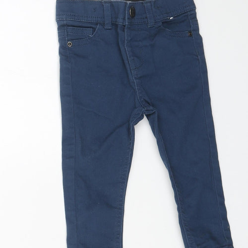Primark Boys Blue Cotton Capri Jeans Size 9-12 Months Snap