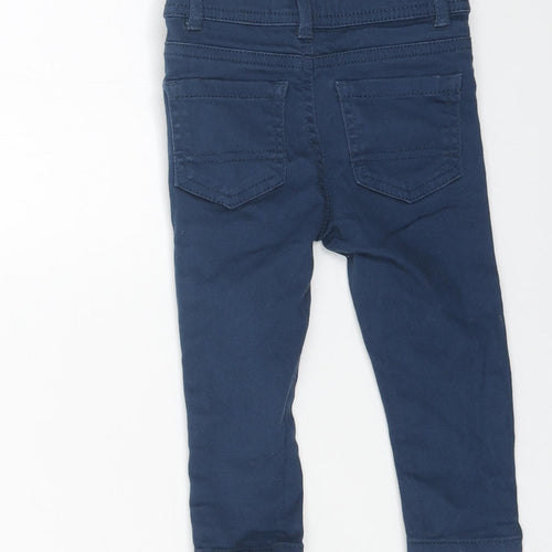 Primark Boys Blue Cotton Capri Jeans Size 9-12 Months Snap