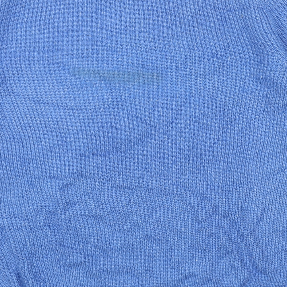 Marks and Spencer Mens Blue Round Neck Acrylic Pullover Jumper Size L