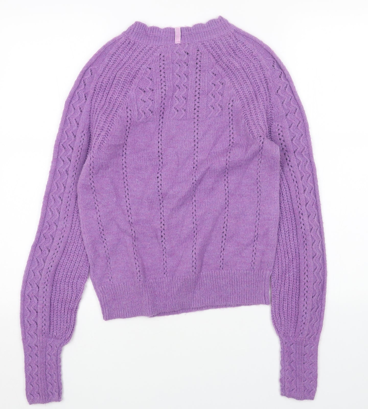 Per Una Womens Purple Boat Neck Acrylic Pullover Jumper Size 6