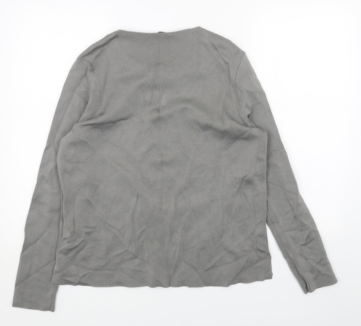 Per Una Womens Grey Viscose Basic T-Shirt Size 14 Round Neck