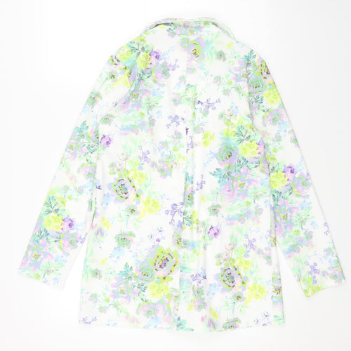 ASOS Womens White Floral Overcoat Coat Size 8