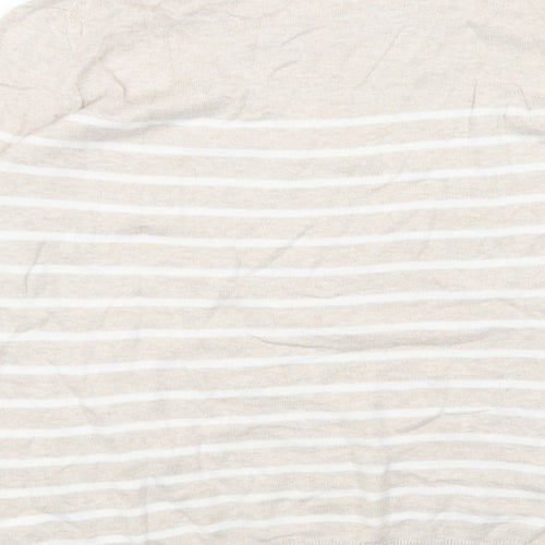 Gap Womens Beige Round Neck Striped Acrylic Pullover Jumper Size S