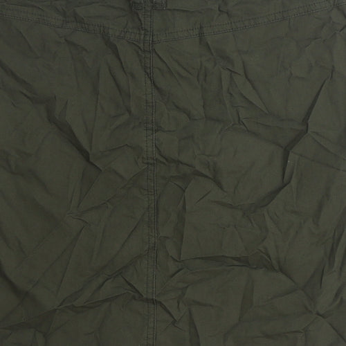 Dorothy Perkins Womens Green Cotton Straight & Pencil Skirt Size 8 Zip
