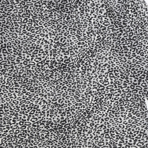 Papaya Womens Black Animal Print Polyester Basic Button-Up Size 12 Collared - Leopard Print