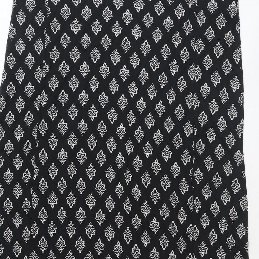 TU Womens Black Geometric Cotton Maxi Skirt Size 16