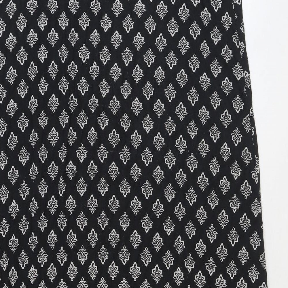 TU Womens Black Geometric Cotton Maxi Skirt Size 16