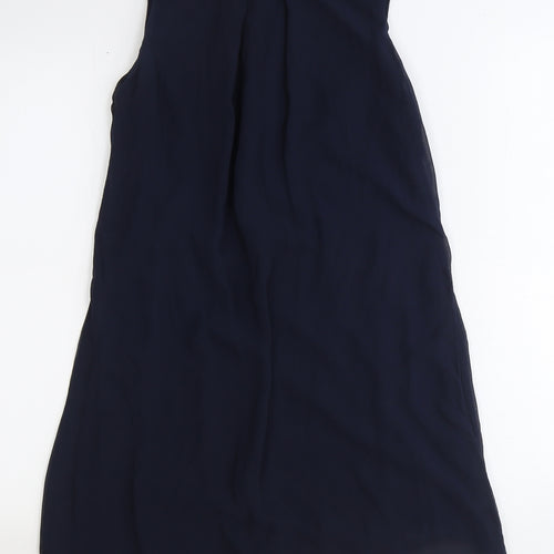 Primark Womens Blue Polyester A-Line Size 8 Boat Neck Button
