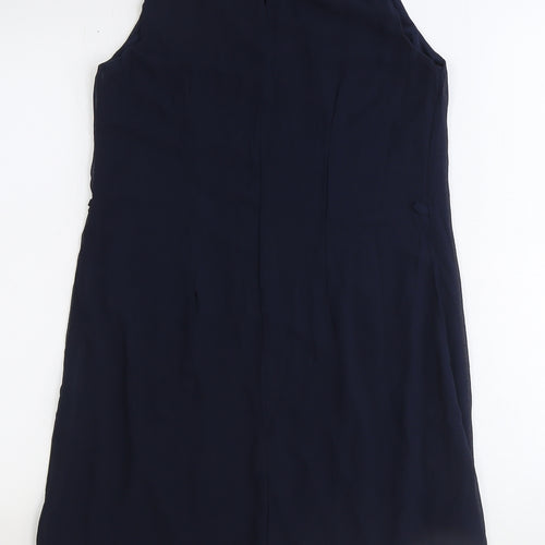 Primark Womens Blue Polyester A-Line Size 8 Boat Neck Button
