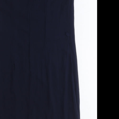 Primark Womens Blue Polyester A-Line Size 8 Boat Neck Button