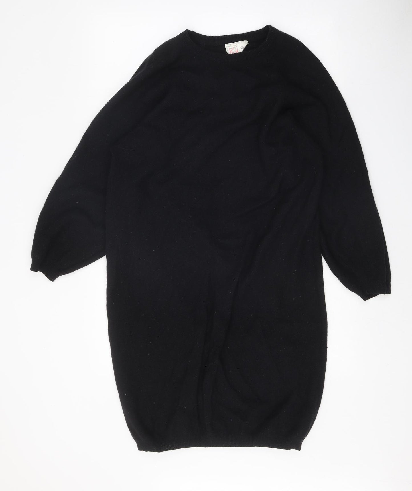 Kumas Bros. Womens Black Roll Neck Wool Pullover Jumper Size L
