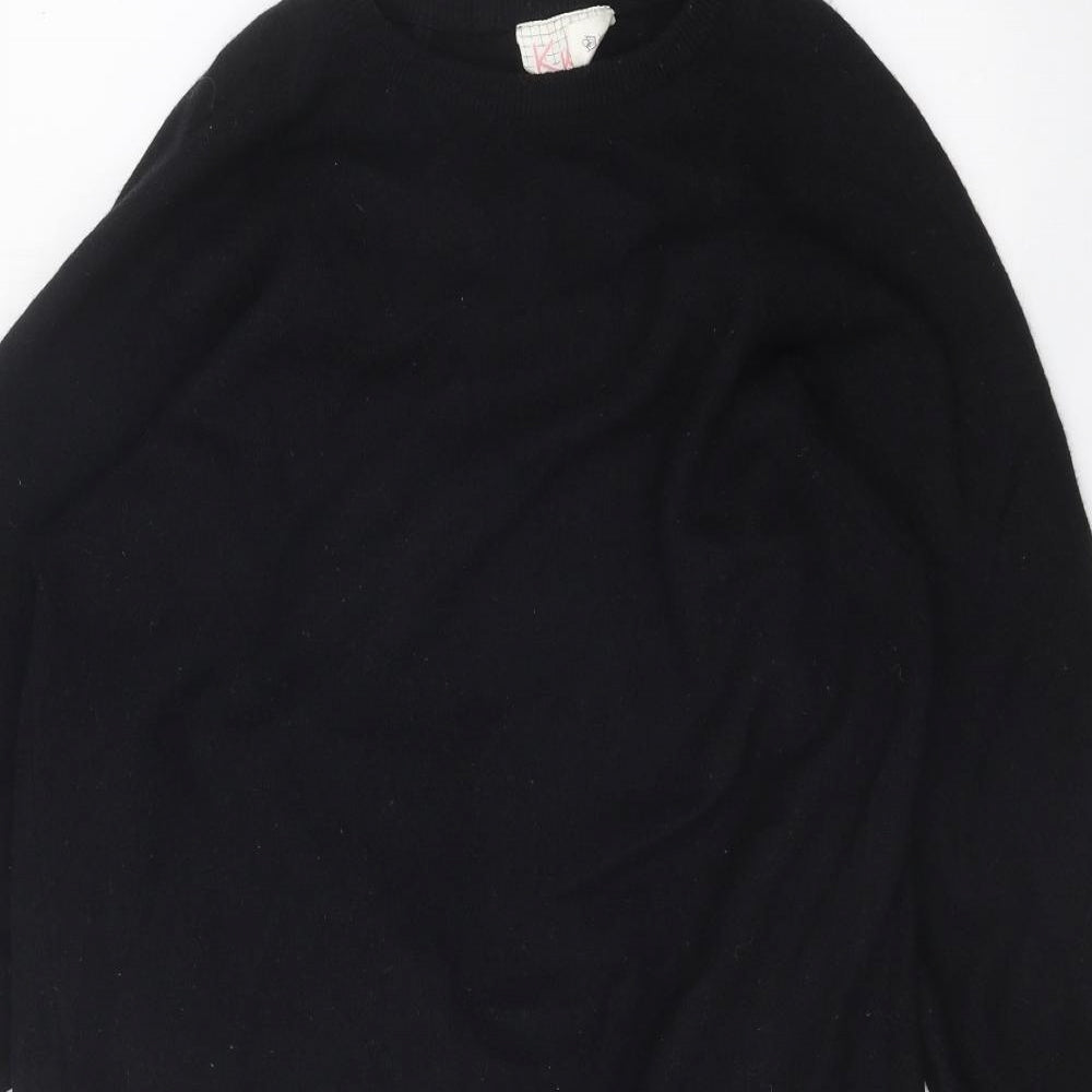 Kumas Bros. Womens Black Roll Neck Wool Pullover Jumper Size L