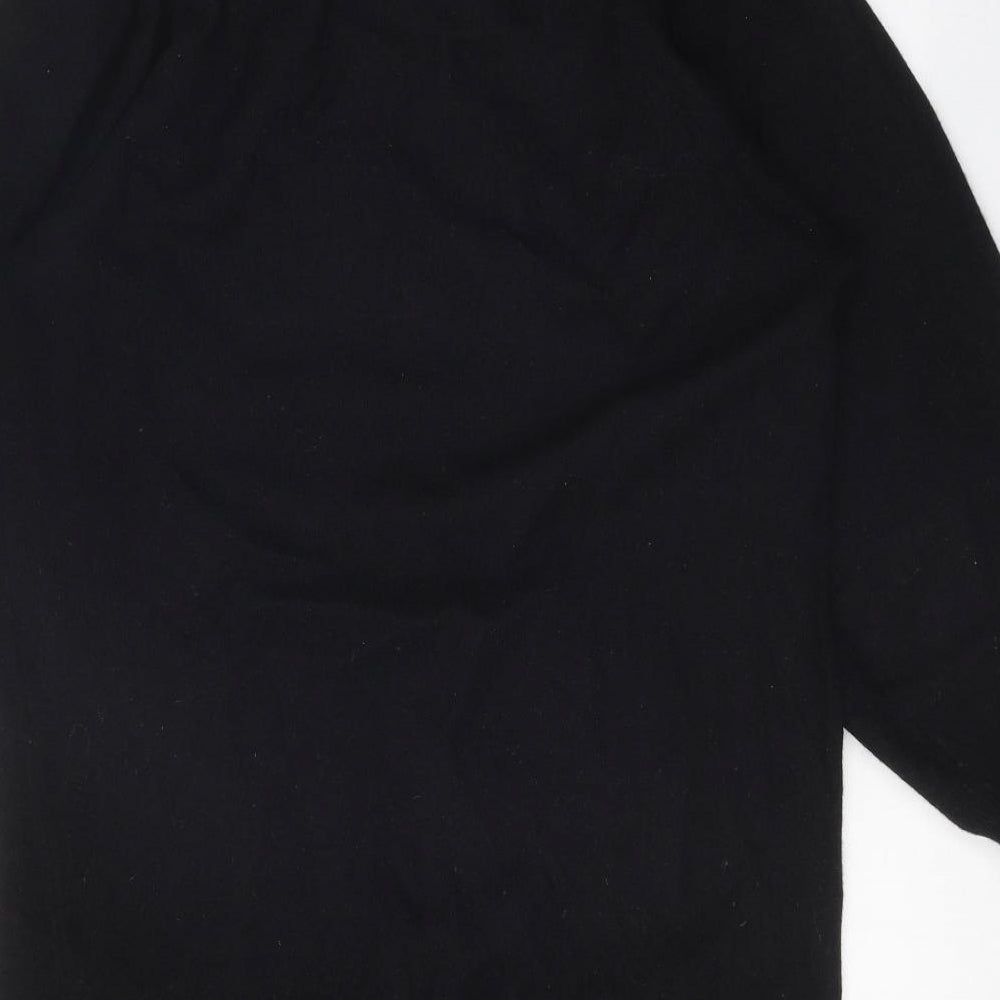 Kumas Bros. Womens Black Roll Neck Wool Pullover Jumper Size L