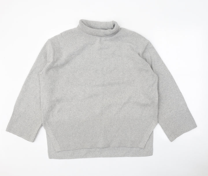 H&M Womens Grey Roll Neck Polyester Pullover Jumper Size S