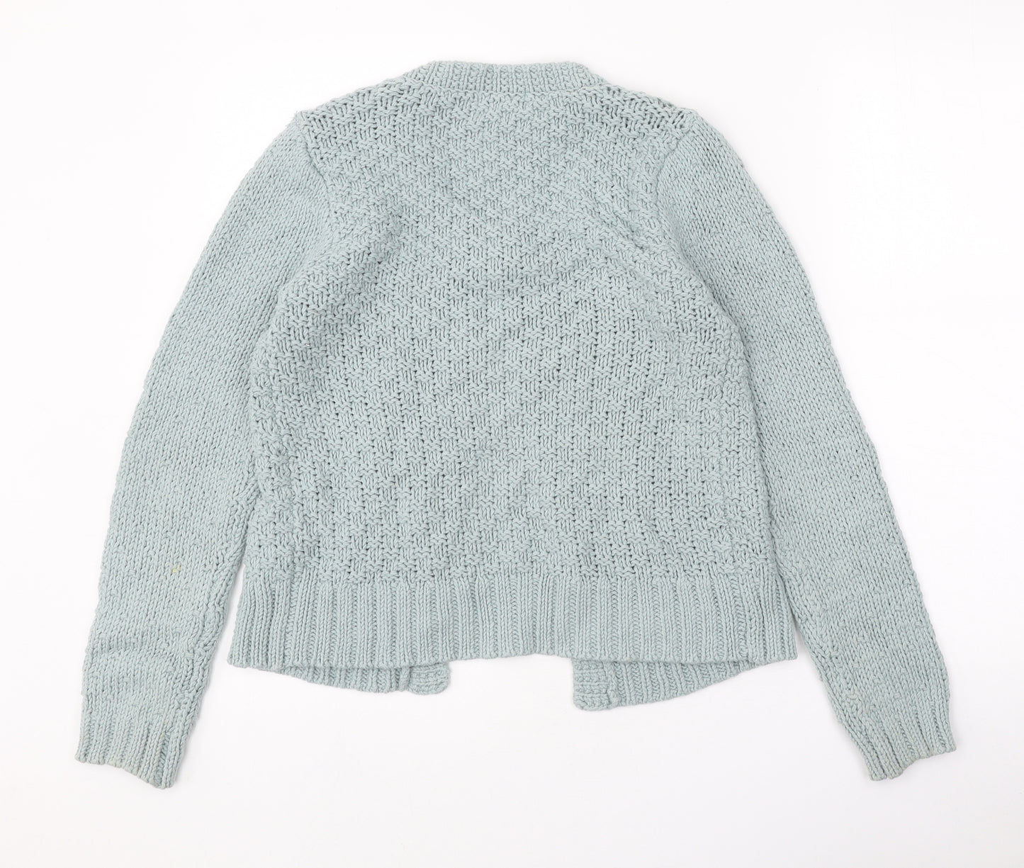 Marks and Spencer Womens Green Round Neck Cotton Cardigan Jumper Size 12