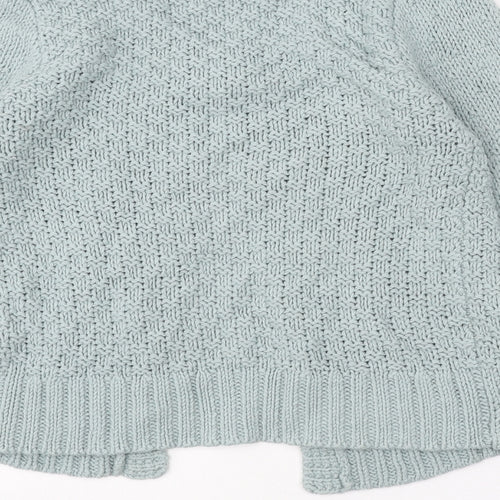 Marks and Spencer Womens Green Round Neck Cotton Cardigan Jumper Size 12