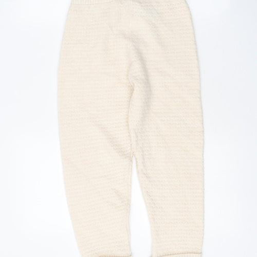 Zara Girls Beige Acrylic Jogger Trousers Size 9 Years Regular Pullover