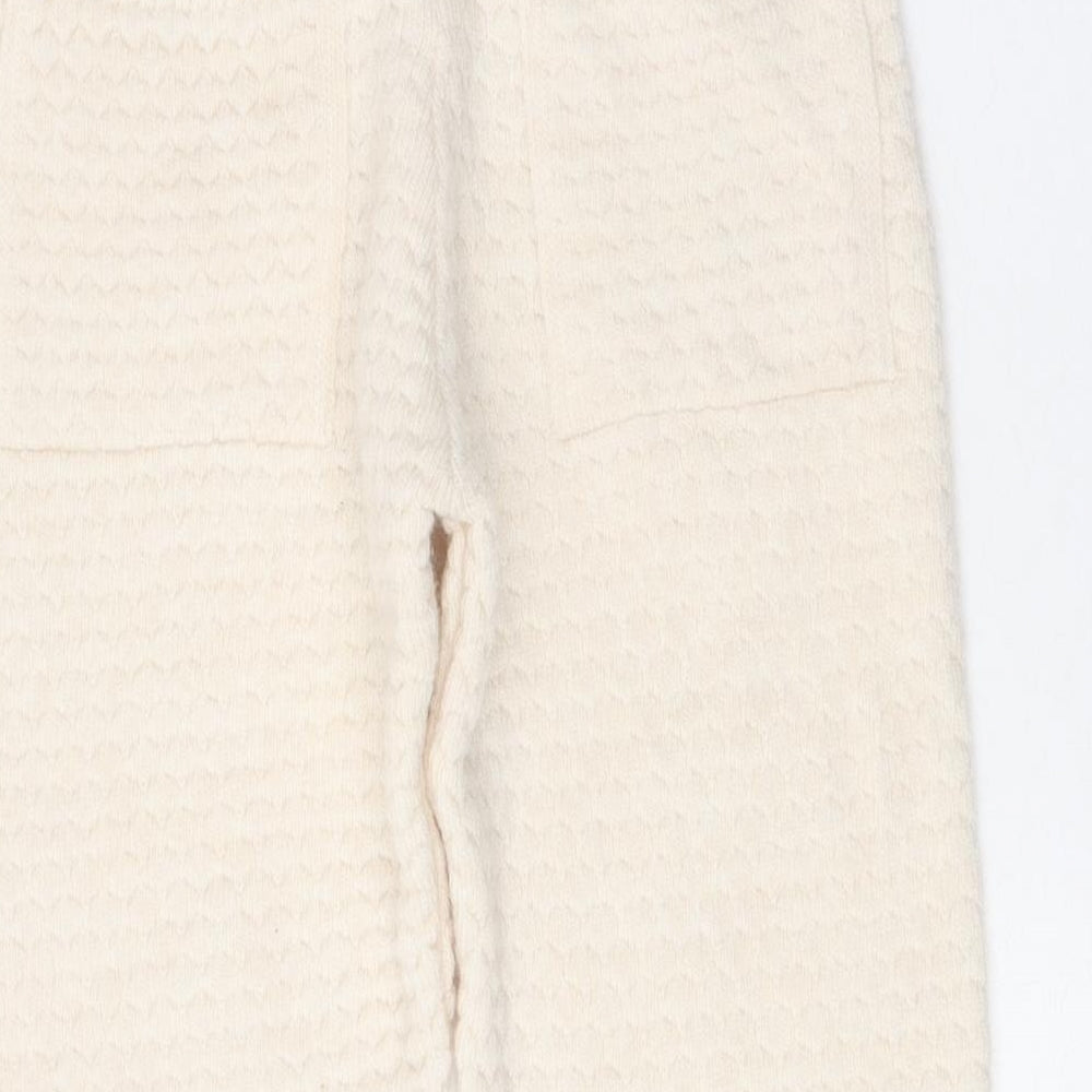 Zara Girls Beige Acrylic Jogger Trousers Size 9 Years Regular Pullover