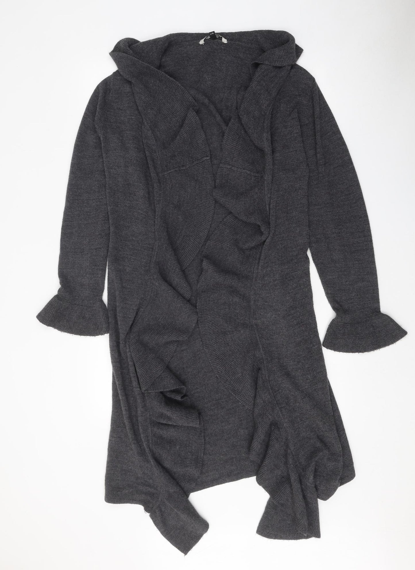 Elizabeth Scott Womens Grey V-Neck Acrylic Cardigan Jumper Size L