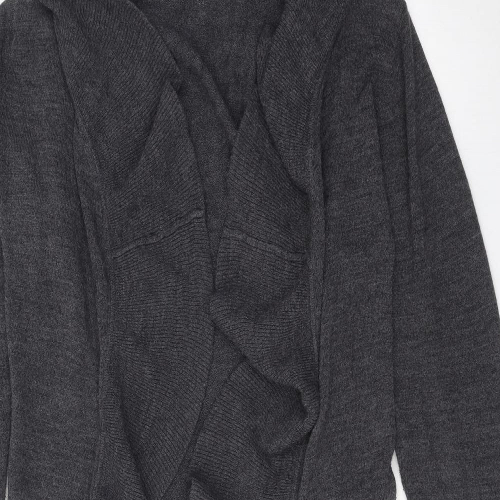 Elizabeth Scott Womens Grey V-Neck Acrylic Cardigan Jumper Size L