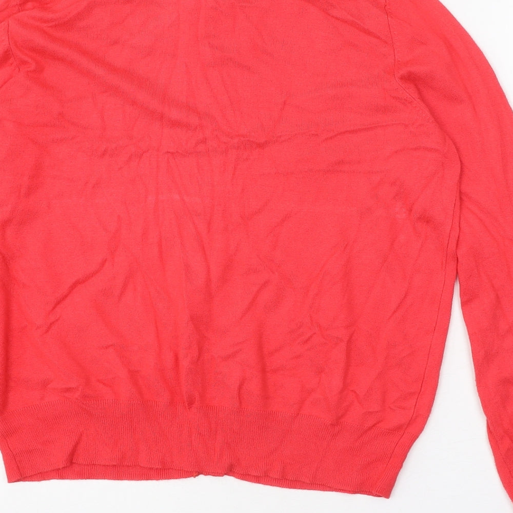 Marks and Spencer Womens Pink Roll Neck Viscose Cardigan Jumper Size 14