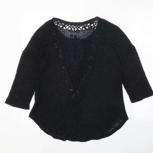 Ginger G Womens Black Roll Neck Polyester Pullover Jumper Size S