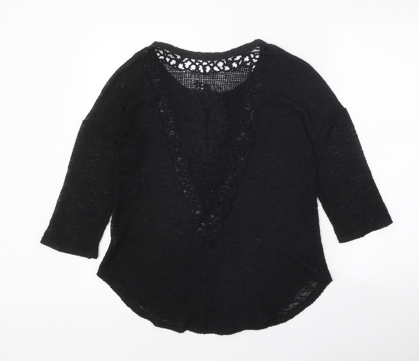 Ginger G Womens Black Roll Neck Polyester Pullover Jumper Size S