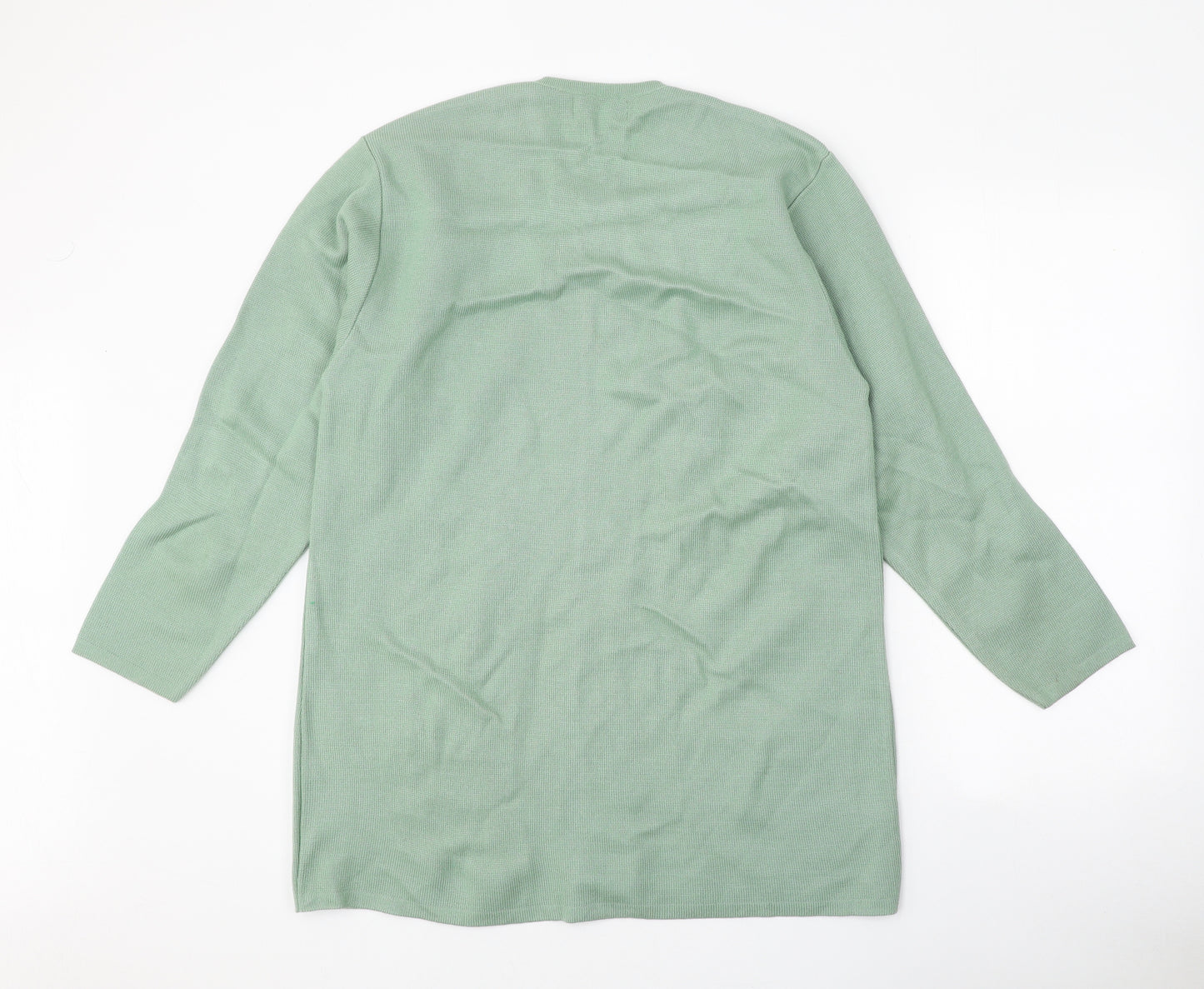 Paramour Womens Green Roll Neck Acrylic Cardigan Jumper Size XL - Floral Detail