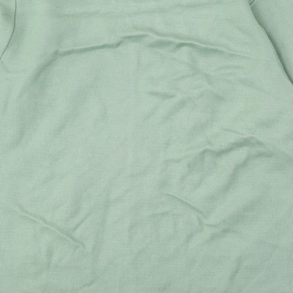 Paramour Womens Green Roll Neck Acrylic Cardigan Jumper Size XL - Floral Detail