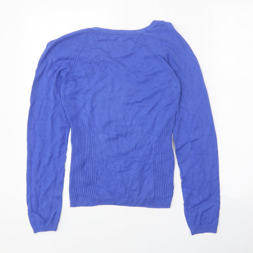 Marks and Spencer Womens Blue V-Neck Viscose Pullover Jumper Size 12