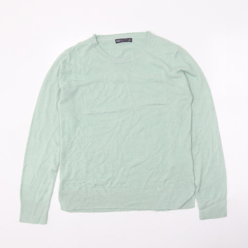 Marks and Spencer Womens Green Roll Neck Acrylic Pullover Jumper Size 12
