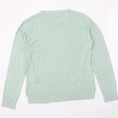 Marks and Spencer Womens Green Roll Neck Acrylic Pullover Jumper Size 12