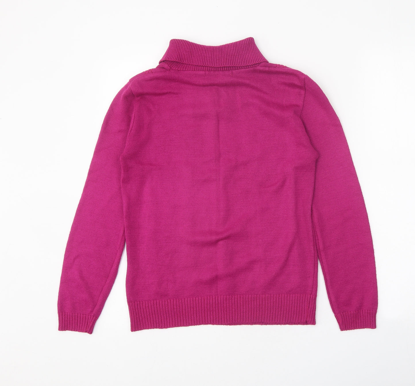 Preworn Womens Pink Roll Neck Acrylic Pullover Jumper Size S