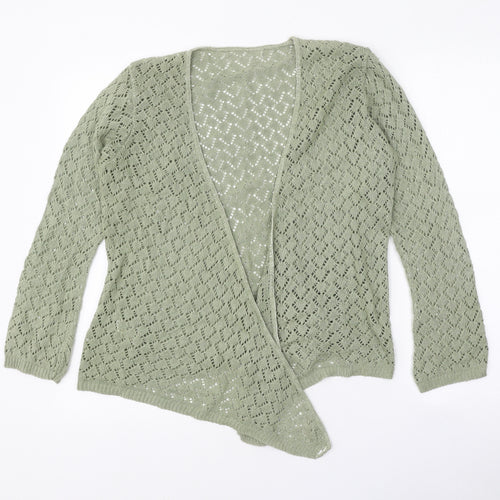 Preworn Womens Green V-Neck Acrylic Cardigan Jumper Size 2