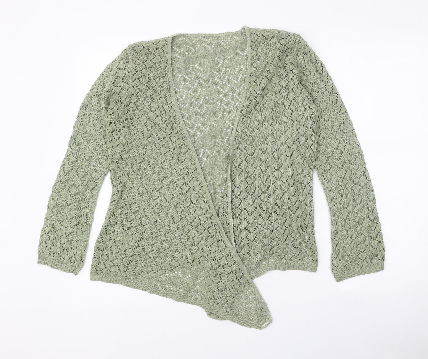 Preworn Womens Green V-Neck Acrylic Cardigan Jumper Size 2