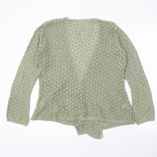 Preworn Womens Green V-Neck Acrylic Cardigan Jumper Size 2