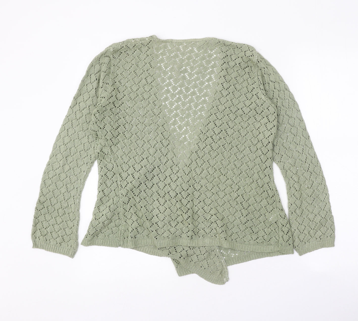 Preworn Womens Green V-Neck Acrylic Cardigan Jumper Size 2