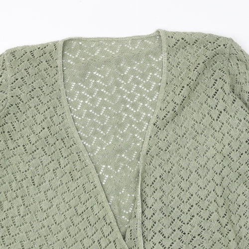 Preworn Womens Green V-Neck Acrylic Cardigan Jumper Size 2