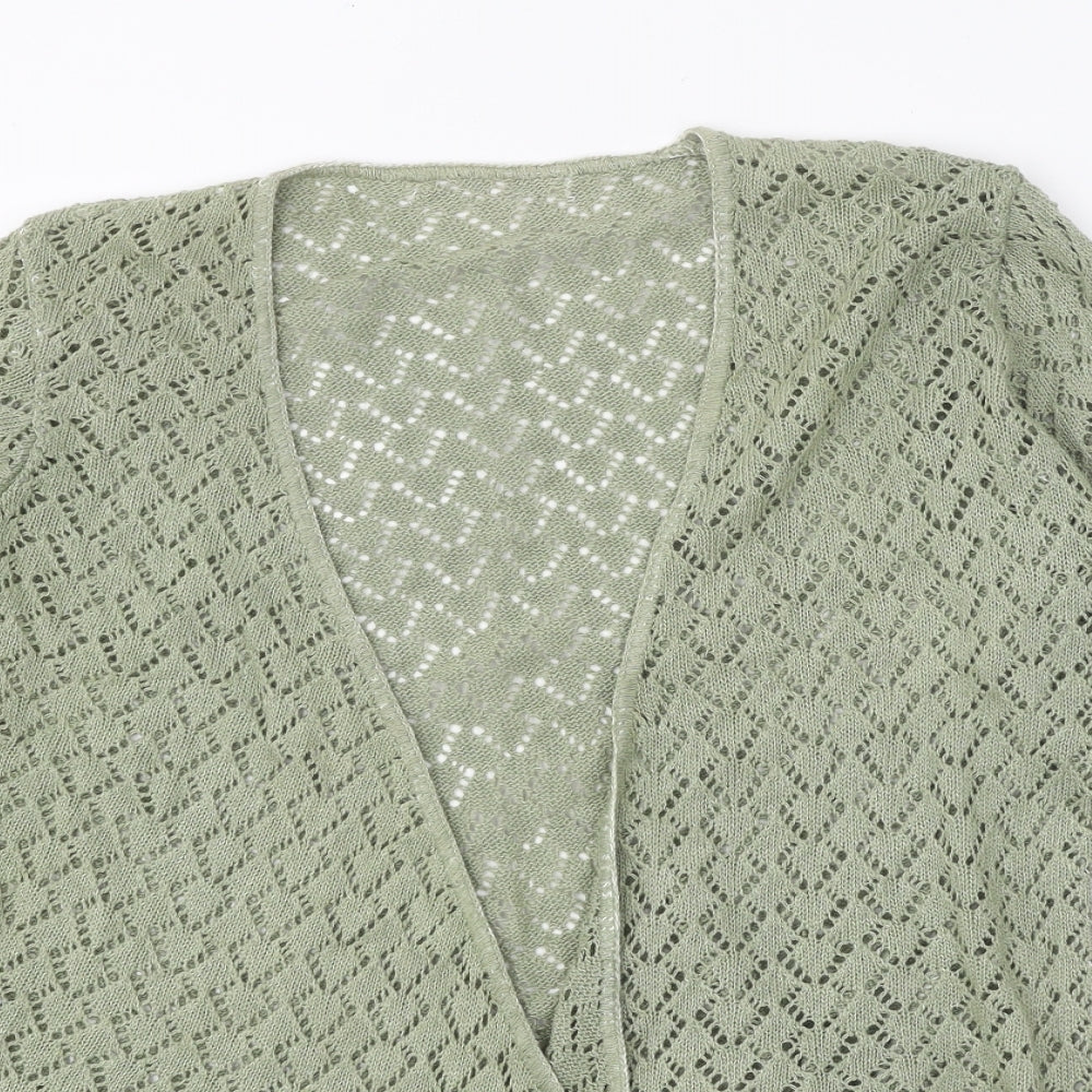 Preworn Womens Green V-Neck Acrylic Cardigan Jumper Size 2