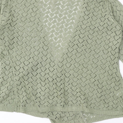 Preworn Womens Green V-Neck Acrylic Cardigan Jumper Size 2