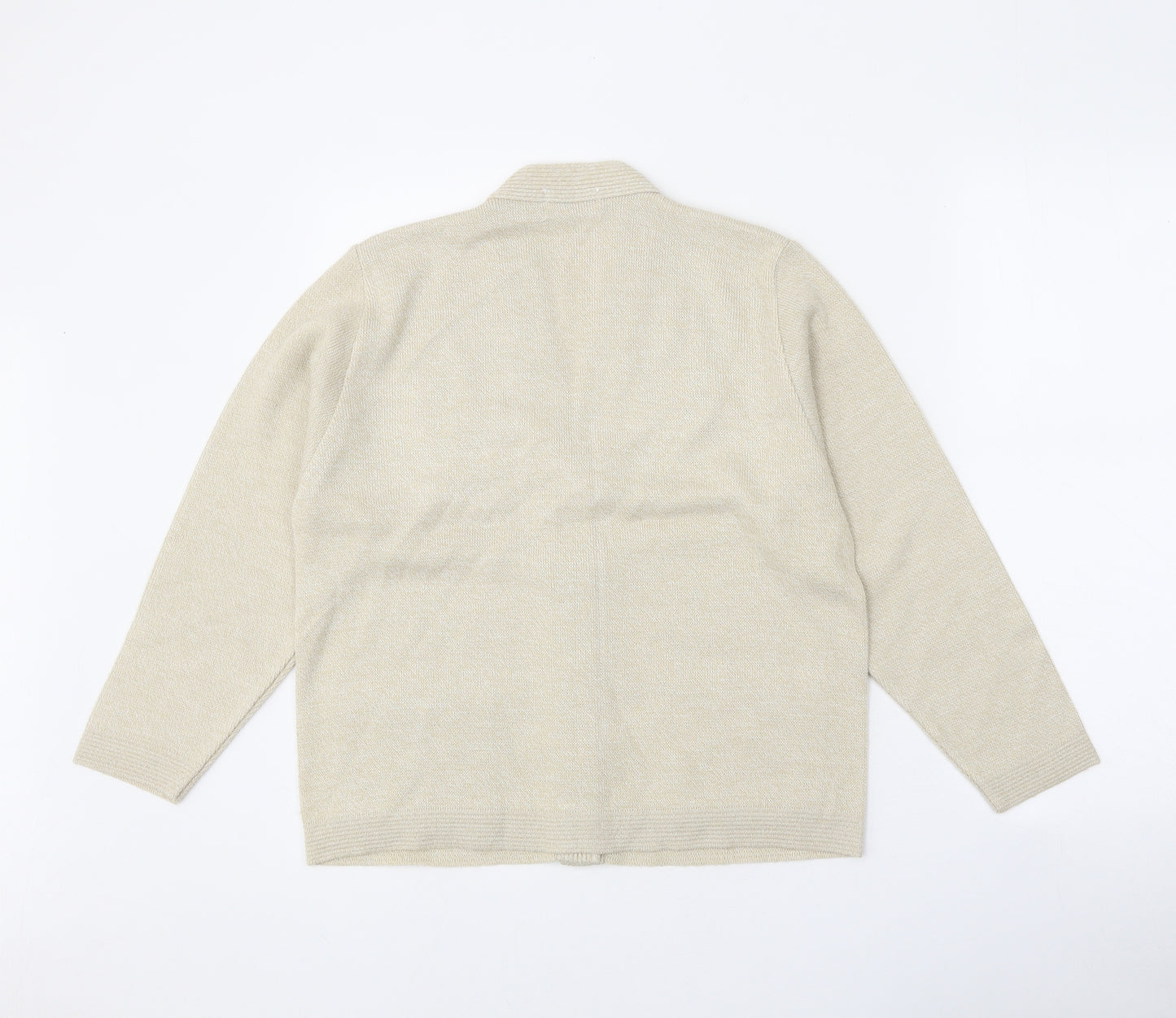 Care Womens Beige V-Neck Acrylic Cardigan Jumper Size S