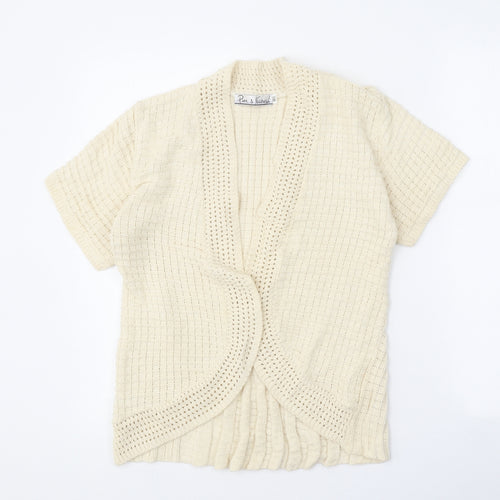 Pure & Natural Womens Beige V-Neck Cotton Cardigan Jumper Size M